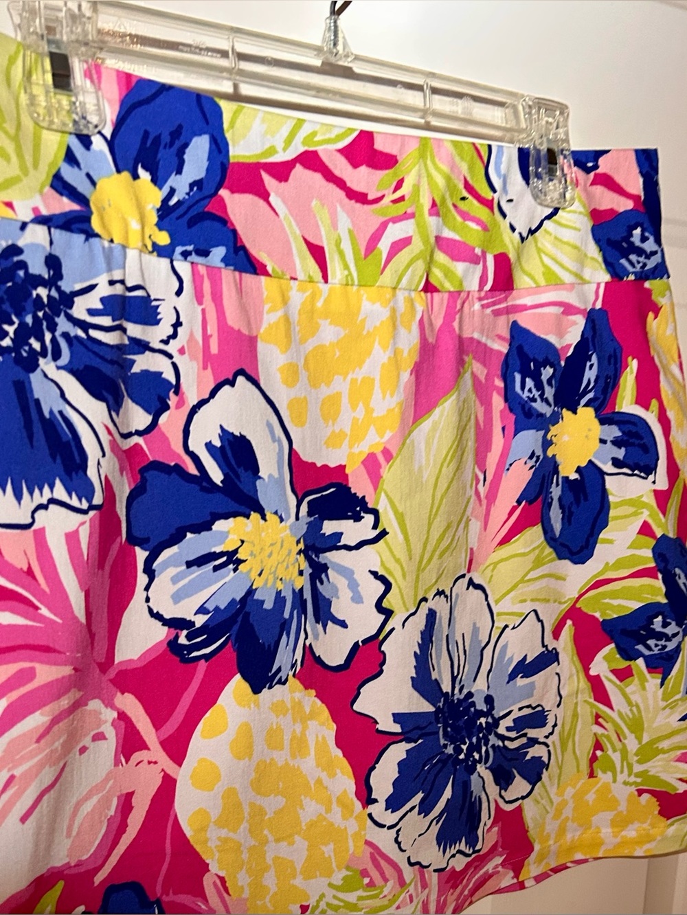 Rafaella Pink Floral Mini Skirt with Blue Accents - Picture 4 of 8